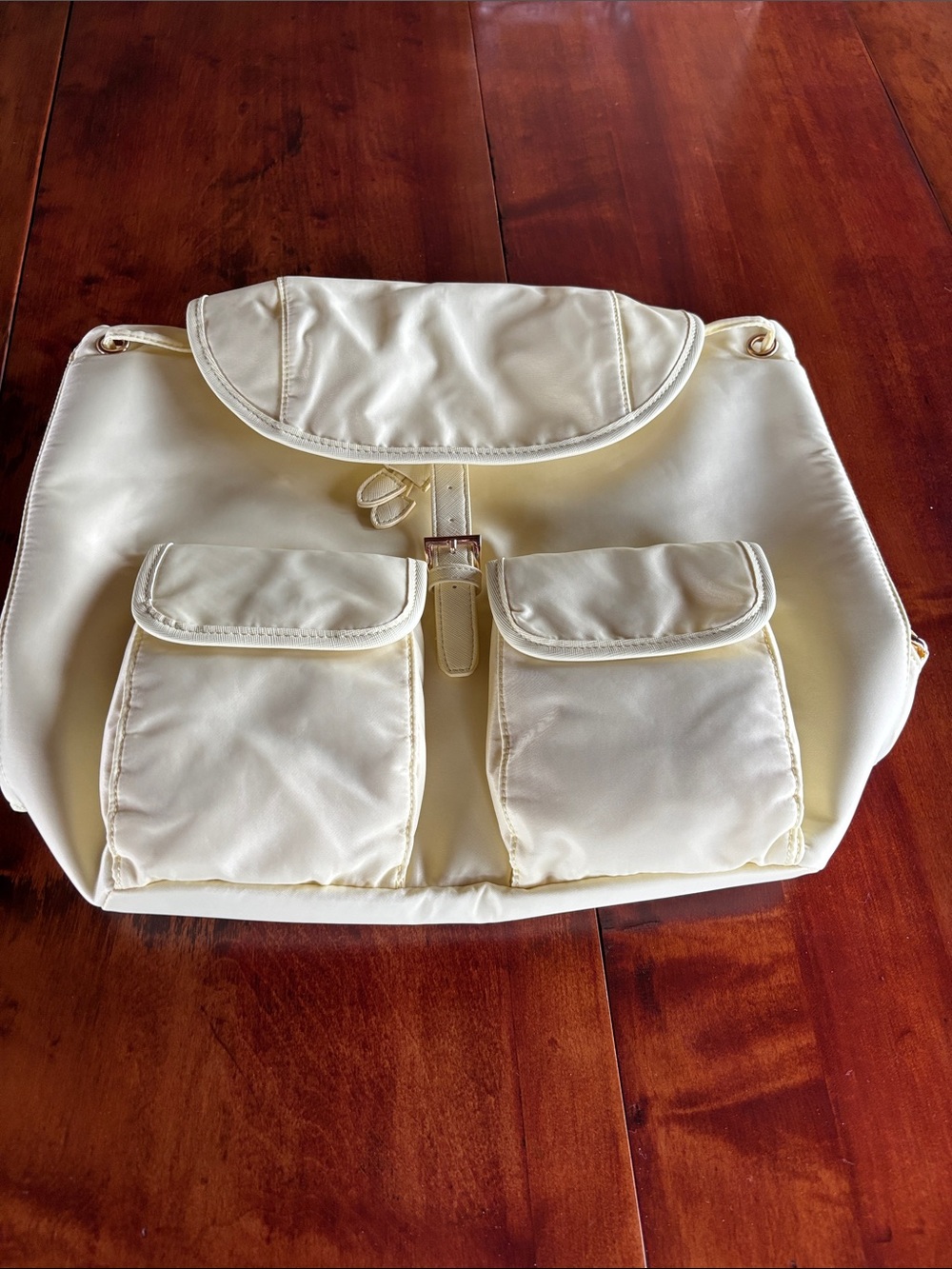 Year of Ours Pale Yellow Nylon Backpack with Front Pockets